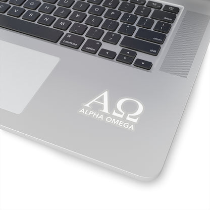 Alpha Omega Sticker - White