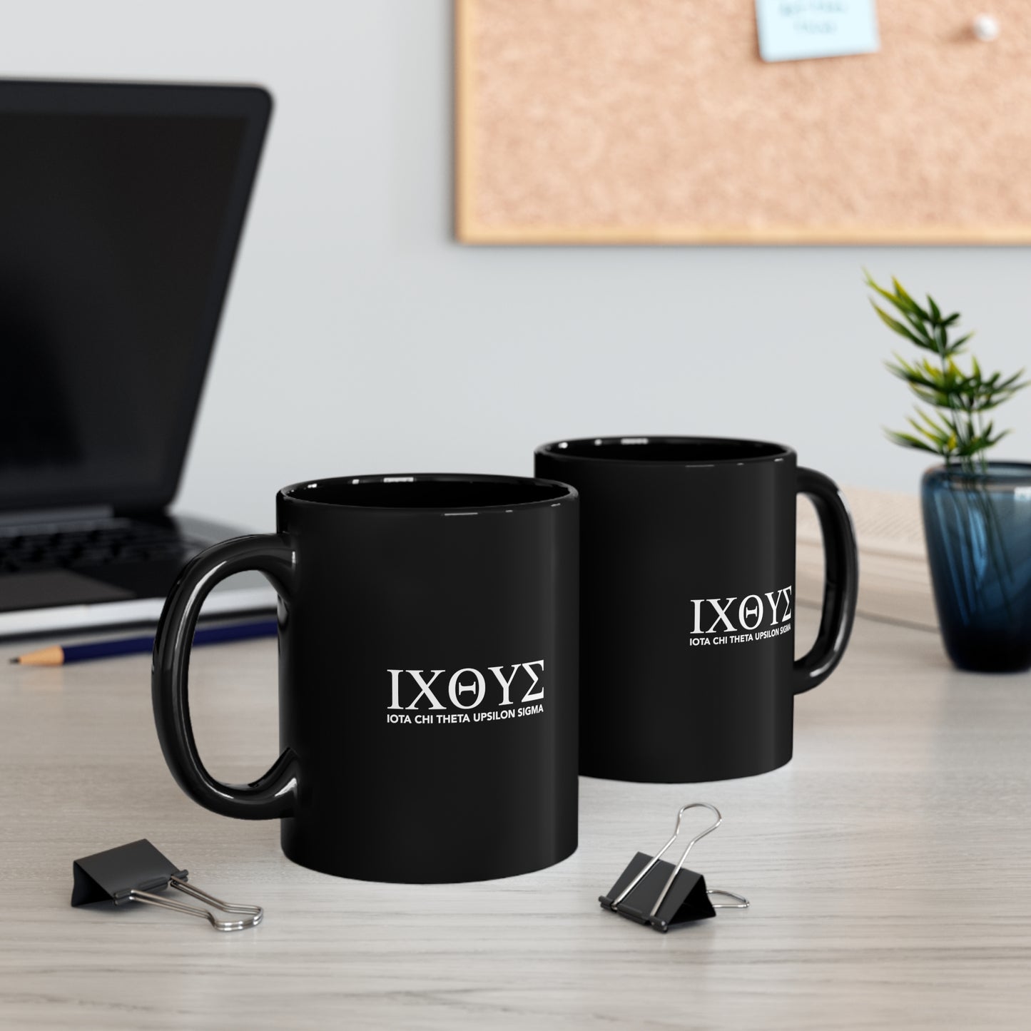 ICHTHYS Mug - Black - 11oz