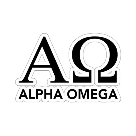 Alpha Omega Sticker - Black