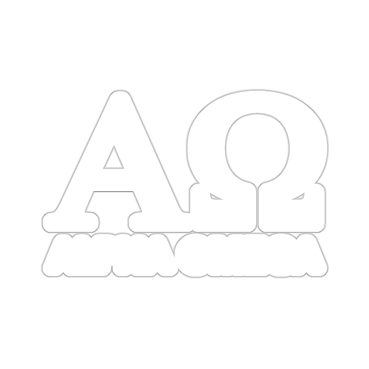 Alpha Omega Sticker - White