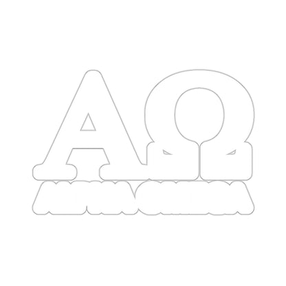 Alpha Omega Sticker - White