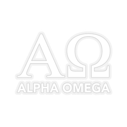 Alpha Omega Sticker - White